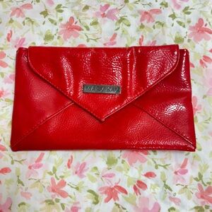 Mary Kay Glossy Red Leather Clutch